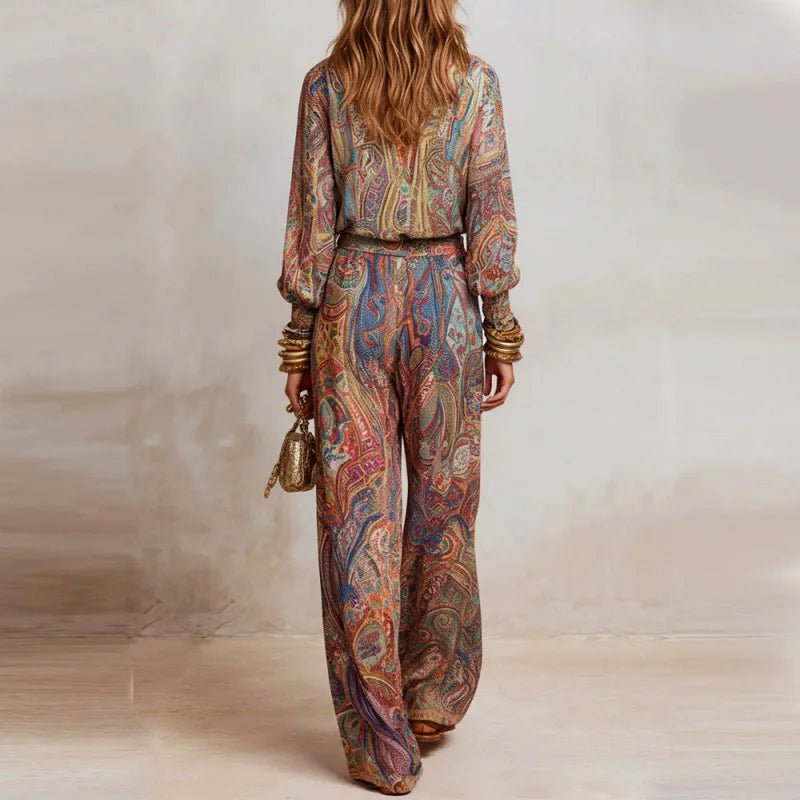 Crystal - Women's Paisley Blouse Set