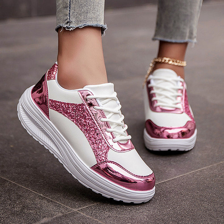 Daniella - Women's Metallic Glitter Chunky Sneakers