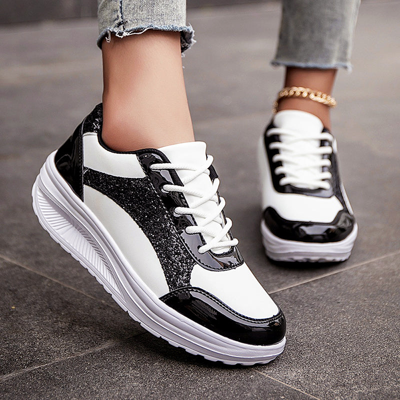 Daniella - Women's Metallic Glitter Chunky Sneakers