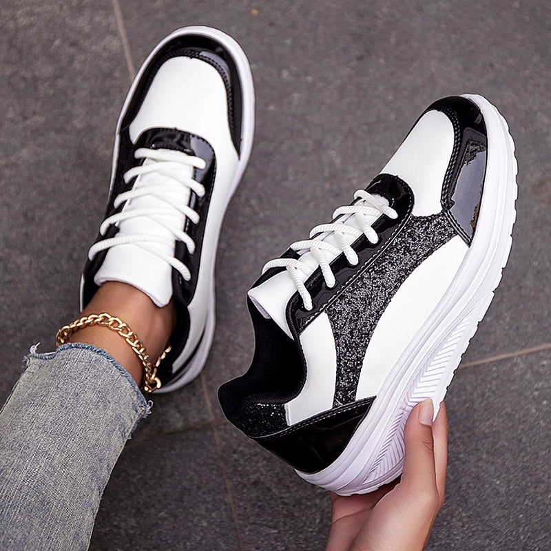 Daniella - Women's Metallic Glitter Chunky Sneakers