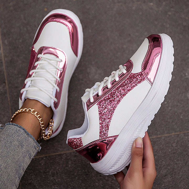 Daniella - Women's Metallic Glitter Chunky Sneakers