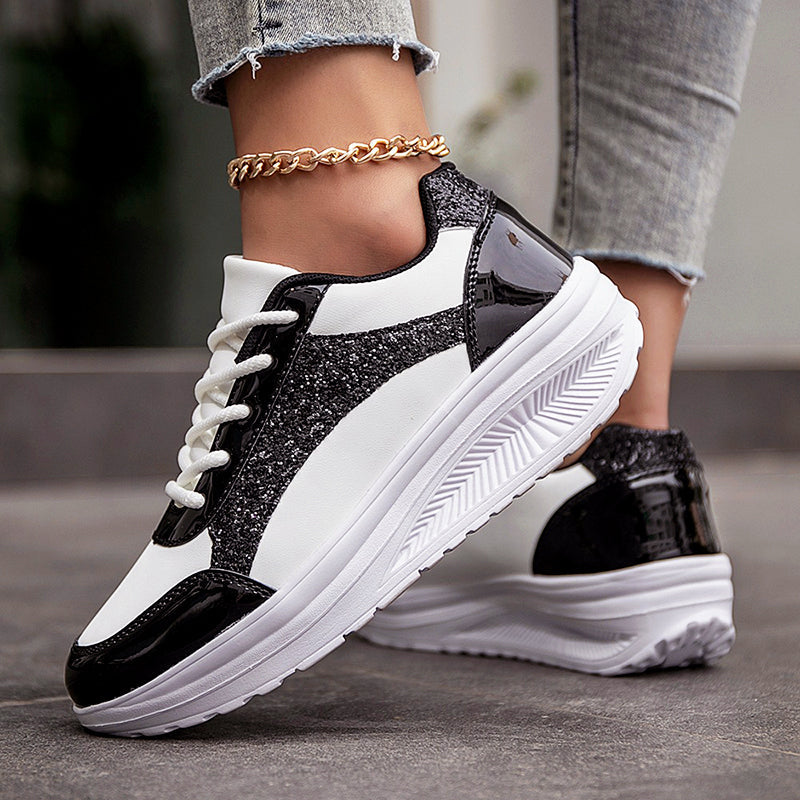 Daniella - Women's Metallic Glitter Chunky Sneakers