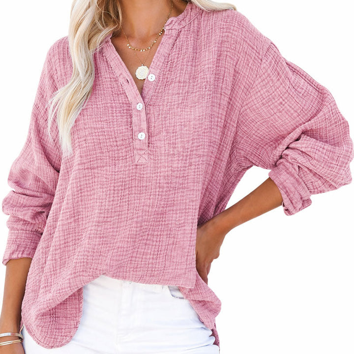 Danielle - Women's Buttoned Henley Top
