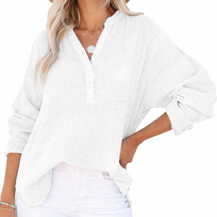 Danielle - Women's Buttoned Henley Top