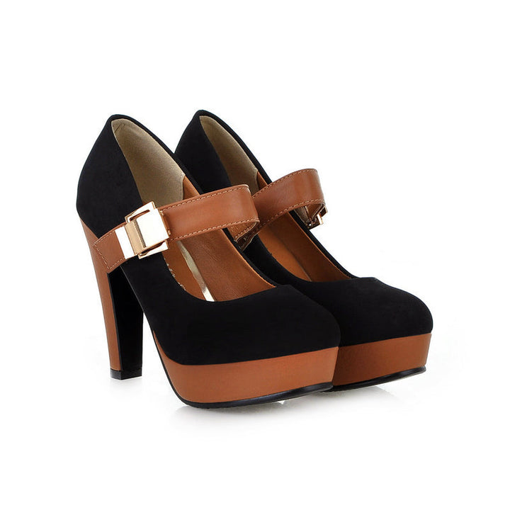 Daphne - Women’s Mary Jane Platform Block Heels