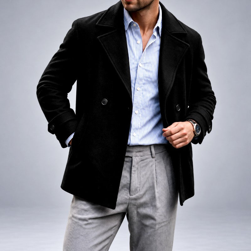 Dave - Men's Relaxed-Fit Double-Breasted Coat