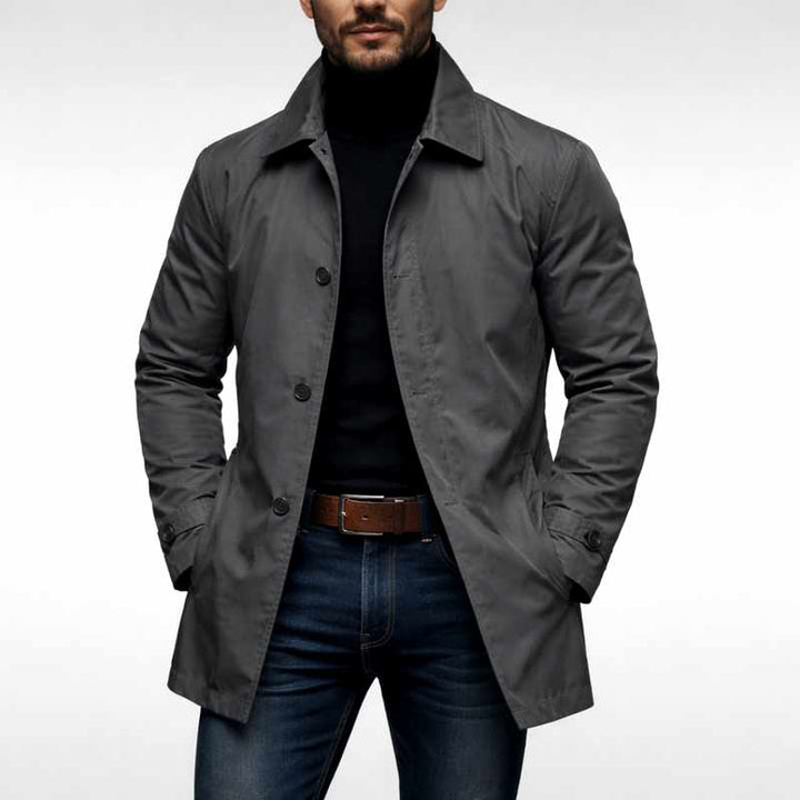 David - Men's Notched Lapel Quilted Lining Lightweight Jacket 1