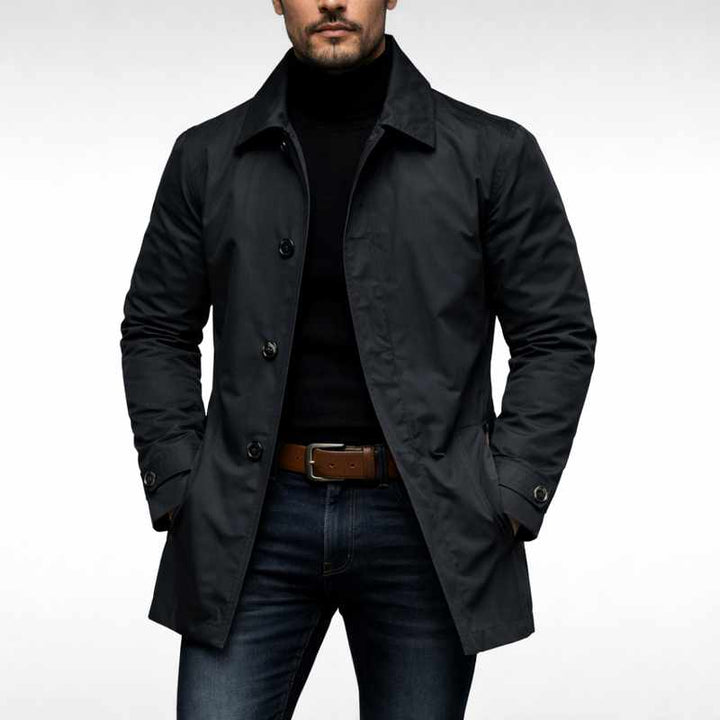 David - Men's Notched Lapel Quilted Lining Lightweight Jacket 3