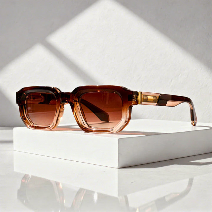 Declan - Retro Rectangular Thick Frame Sunglasses