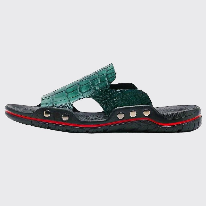 Donald - Men's Crocodile Texture Comfort Slide Sandals
