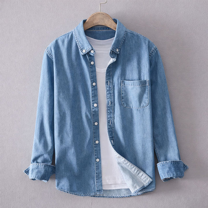 Edward Stone Button-Down Denim Style Shirt