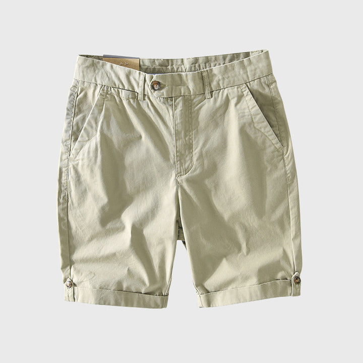 Edward Stone Button Waist Cotton Shorts