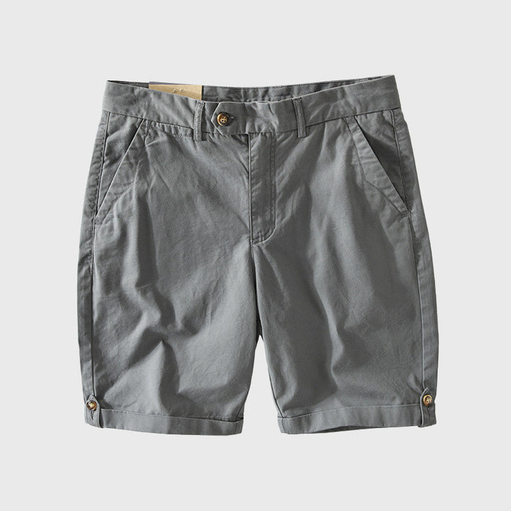 Edward Stone Button Waist Cotton Shorts