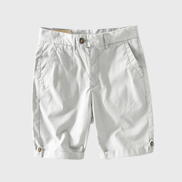Edward Stone Button Waist Cotton Shorts