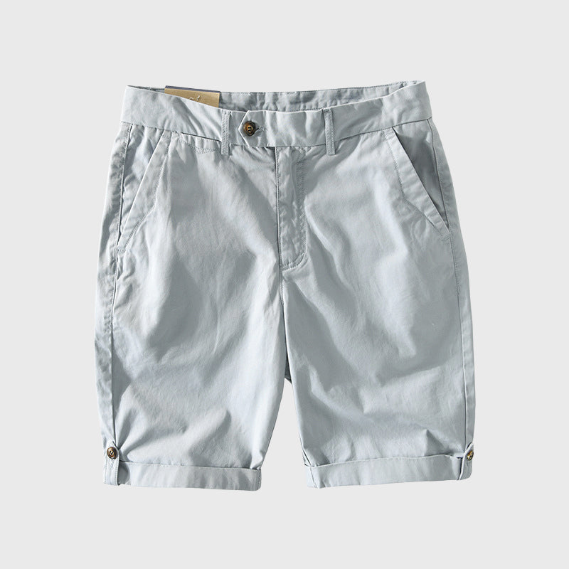 Edward Stone Button Waist Cotton Shorts