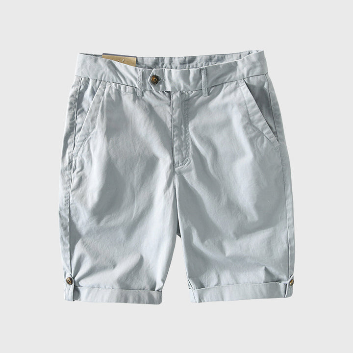 Edward Stone Button Waist Cotton Shorts
