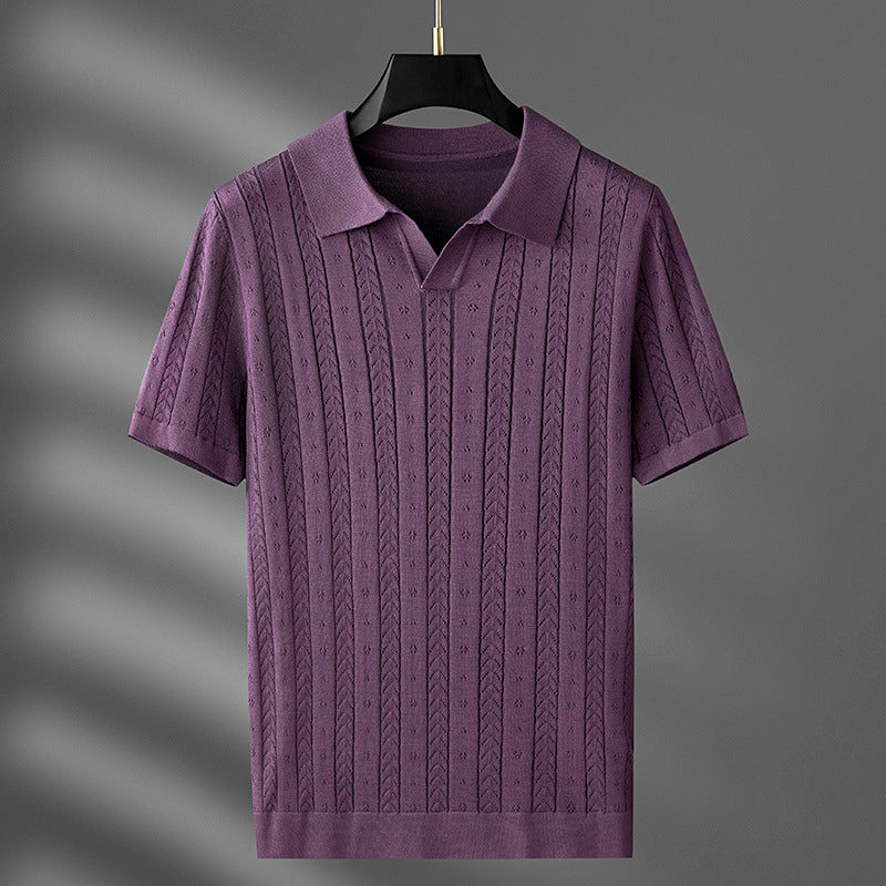 Edward Stone Cable‑Knit Polo Shirt