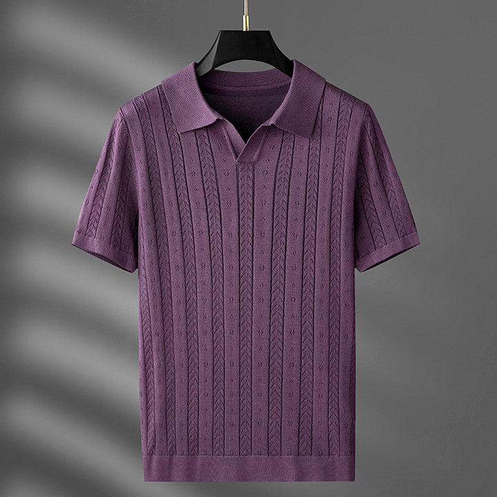 Edward Stone Cable‑Knit Polo Shirt