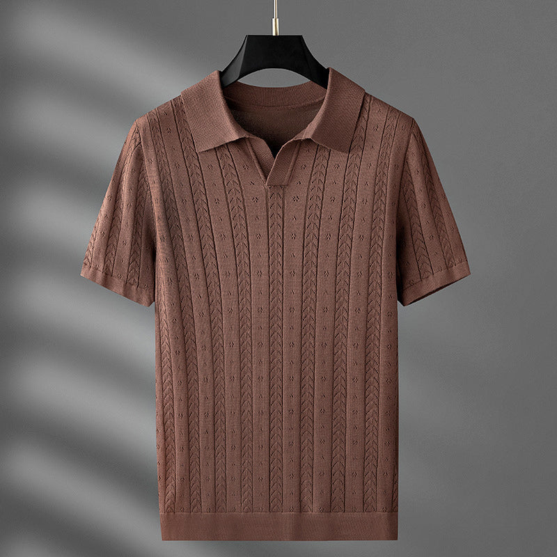 Edward Stone Cable‑Knit Polo Shirt