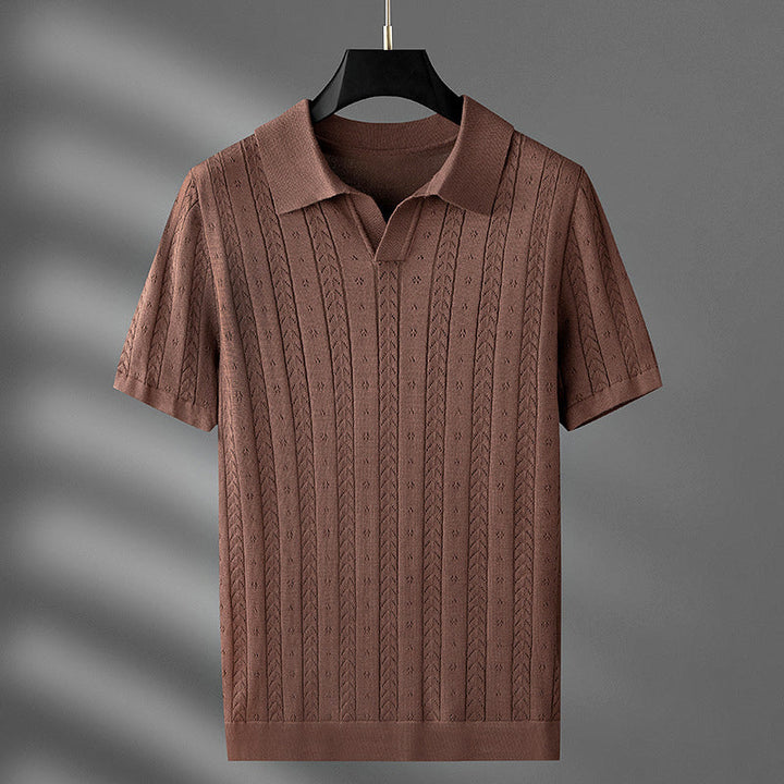 Edward Stone Cable‑Knit Polo Shirt