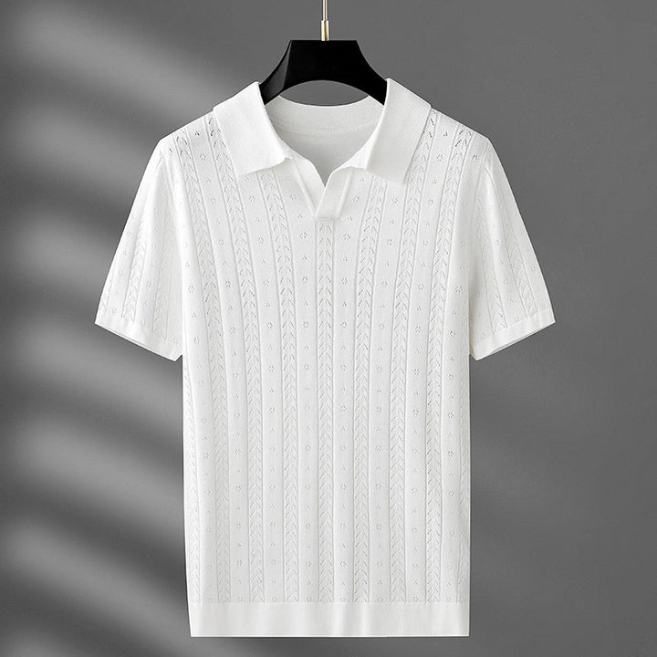 Edward Stone Cable‑Knit Polo Shirt