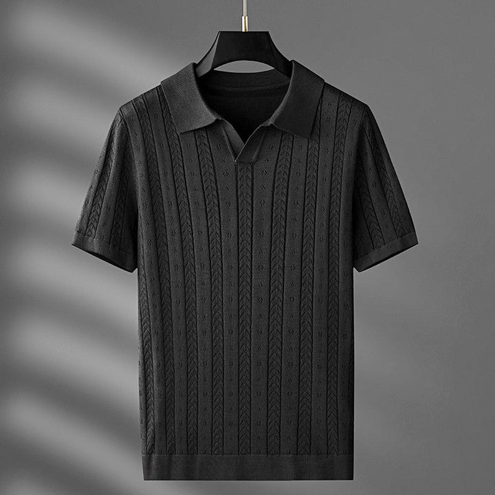 Edward Stone Cable‑Knit Polo Shirt