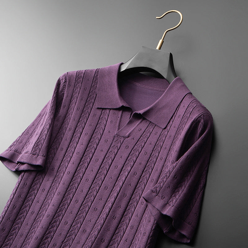Edward Stone Cable‑Knit Polo Shirt