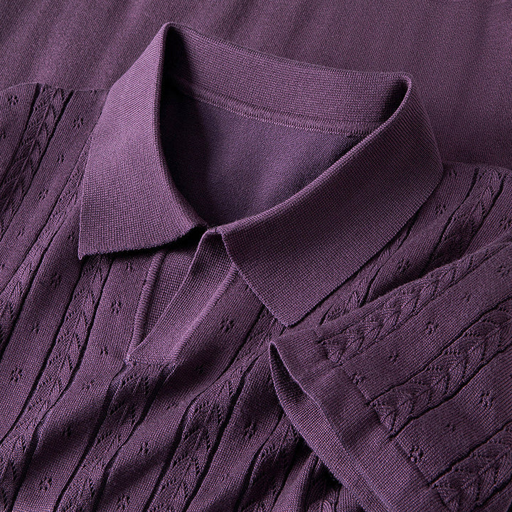 Edward Stone Cable‑Knit Polo Shirt