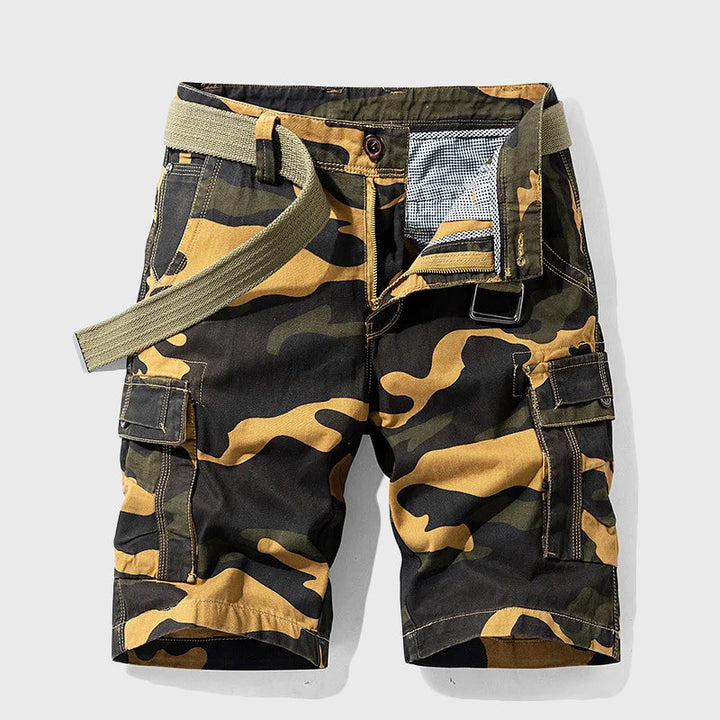 Edward Stone Camo Cargo Shorts with Belt