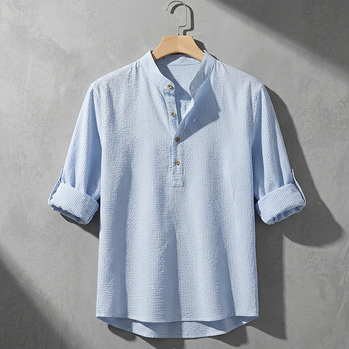 Edward Stone Casual Button Henley Shirt