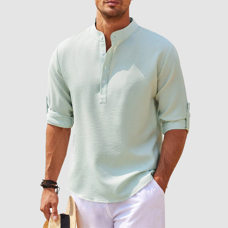 Edward Stone Casual Button Henley Shirt