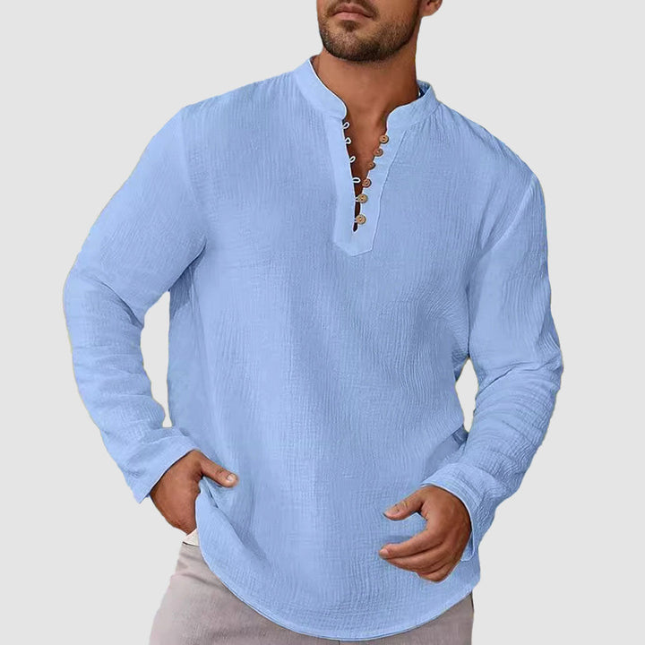 Edward Stone Casual Button Neck Shirt