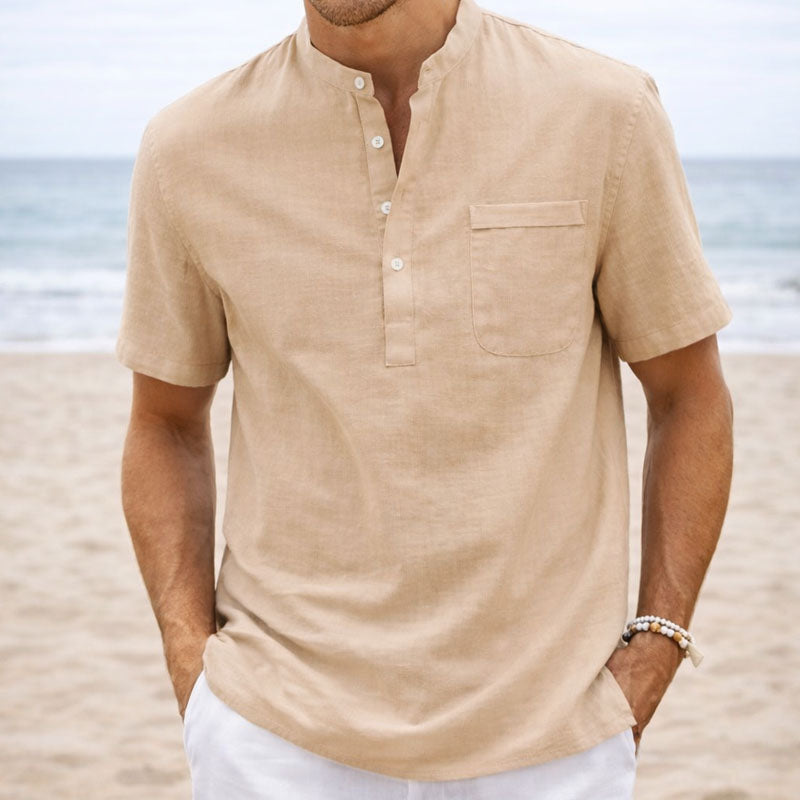 Edward Stone Casual Short Sleeve Henley Shirt