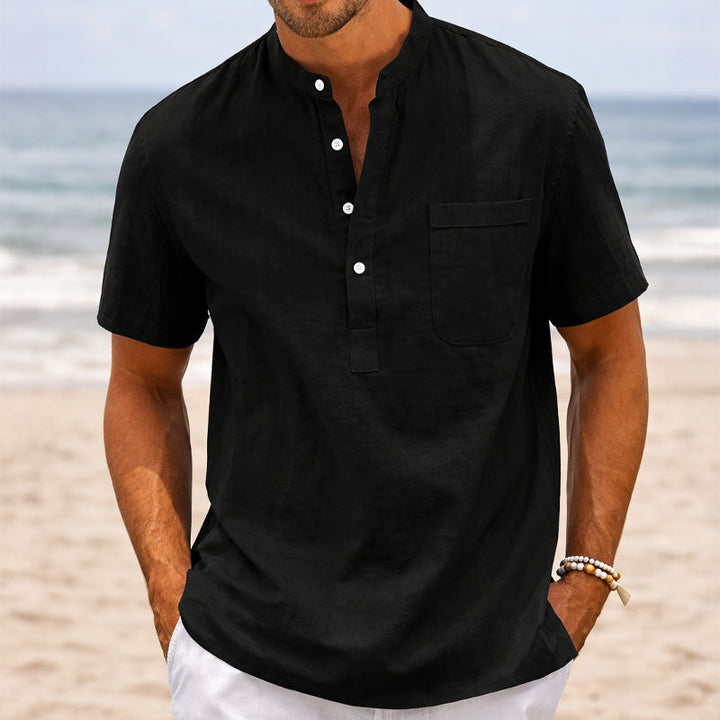 Edward Stone Casual Short Sleeve Henley Shirt