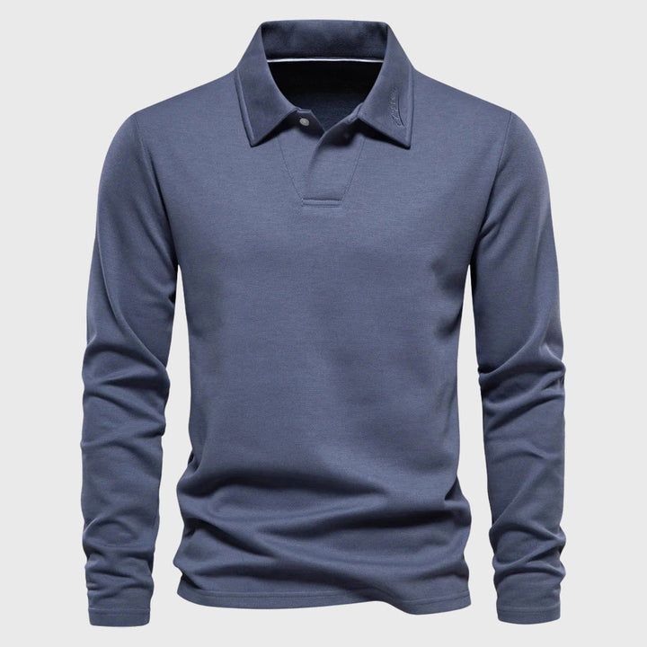 Edward Stone Cotton Long Sleeve Polo Shirt