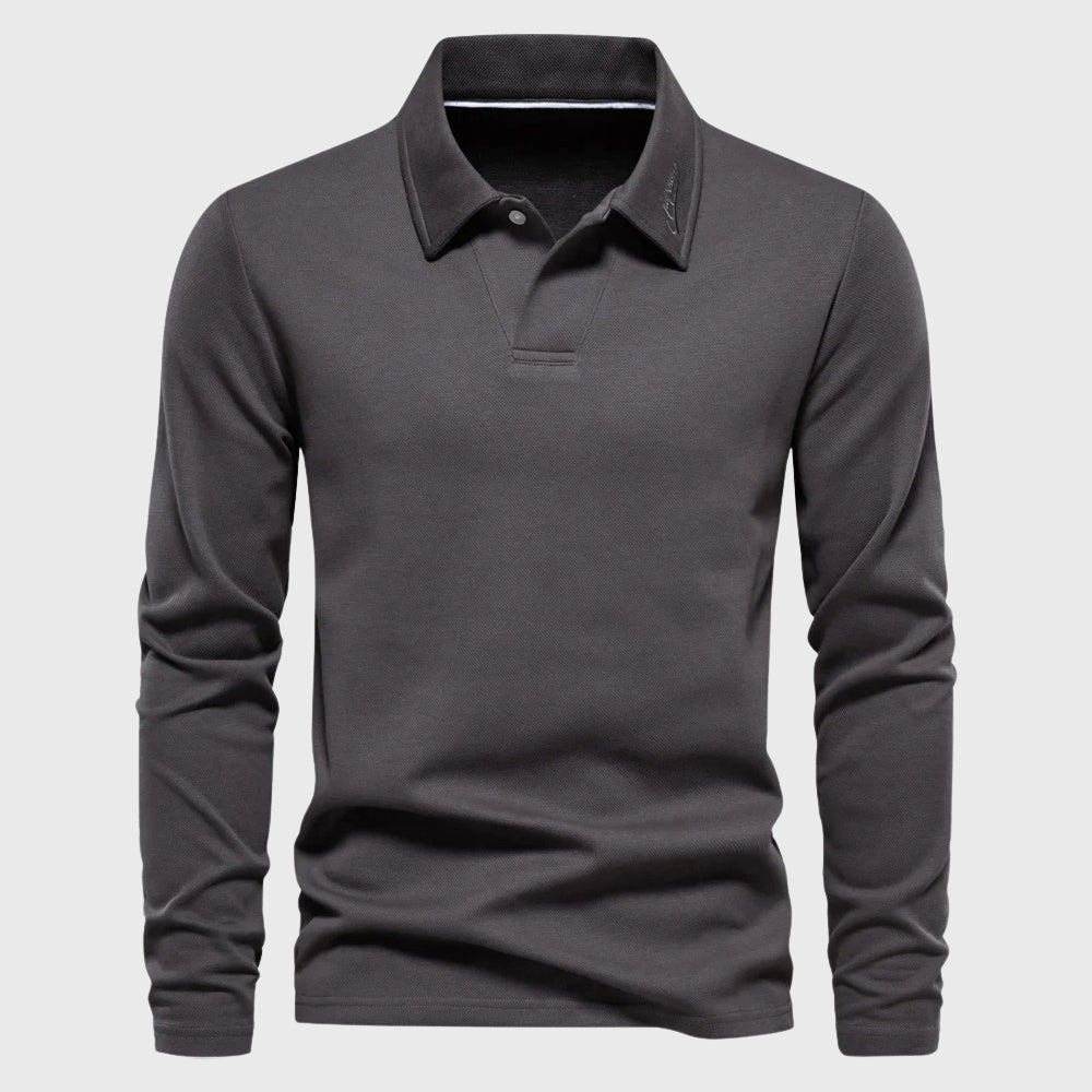 Edward Stone Cotton Long Sleeve Polo Shirt