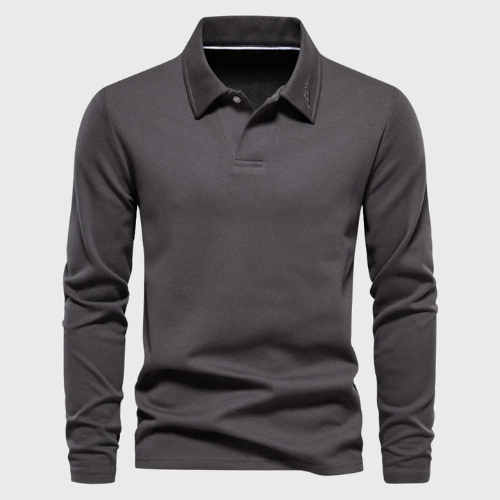 Edward Stone Cotton Long Sleeve Polo Shirt