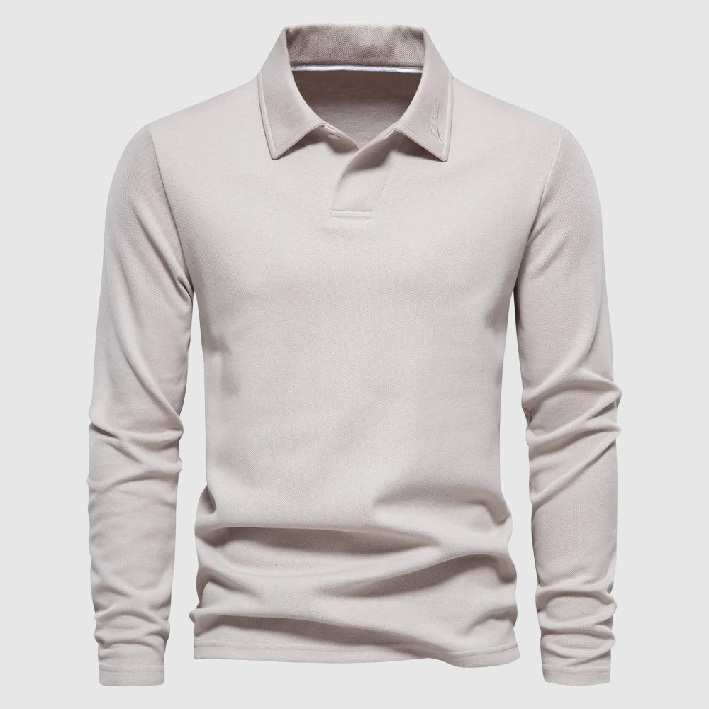 Edward Stone Cotton Long Sleeve Polo Shirt
