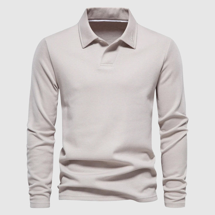 Edward Stone Cotton Long Sleeve Polo Shirt