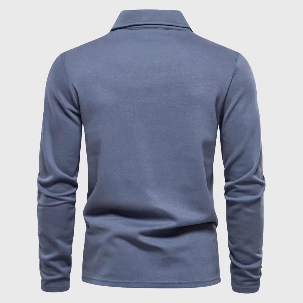 Edward Stone Cotton Long Sleeve Polo Shirt