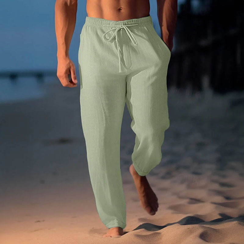 Edward Stone Drawstring Linen Beach Pants