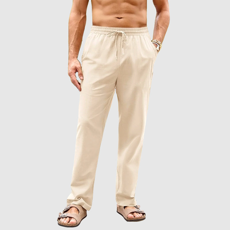 Edward Stone Drawstring Straight-Leg Pants