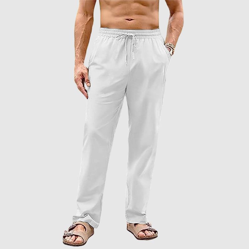 Edward Stone Drawstring Straight-Leg Pants