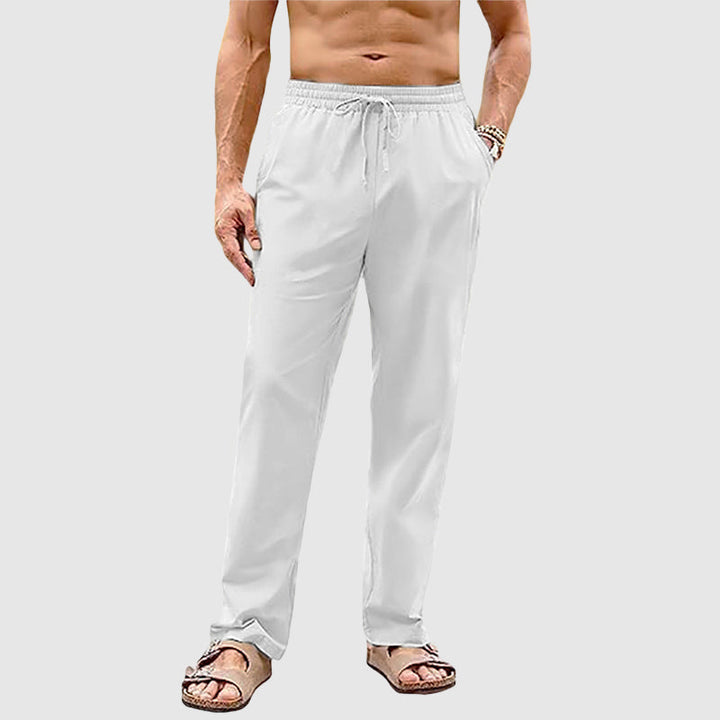 Edward Stone Drawstring Straight-Leg Pants