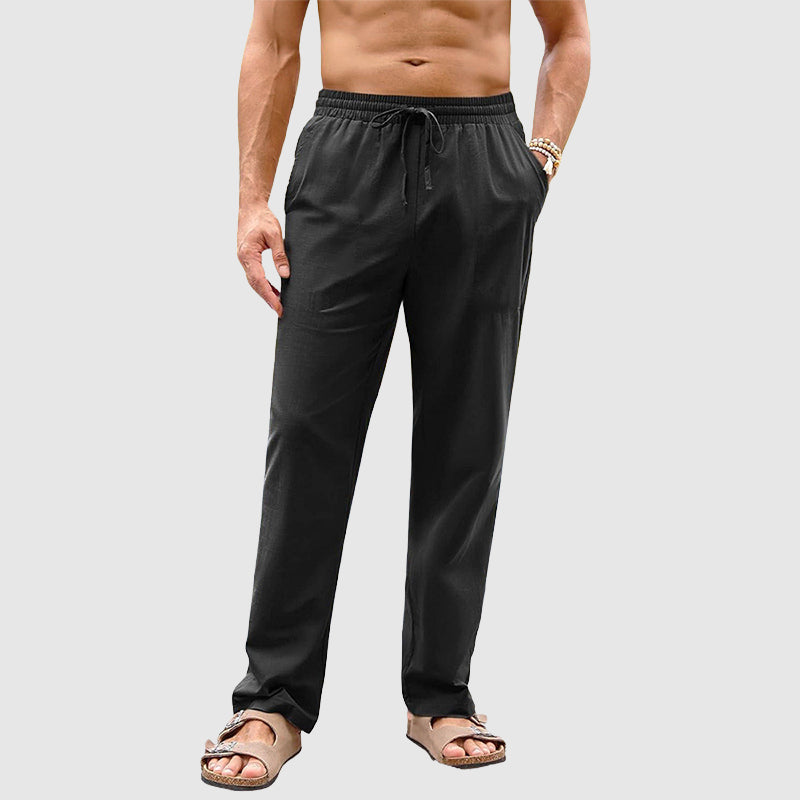 Edward Stone Drawstring Straight-Leg Pants