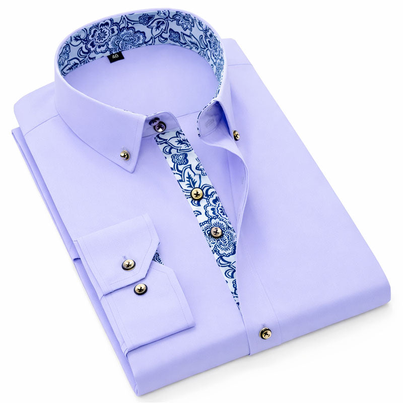Edward Stone Dress Shirt with Patterned Inner Detail