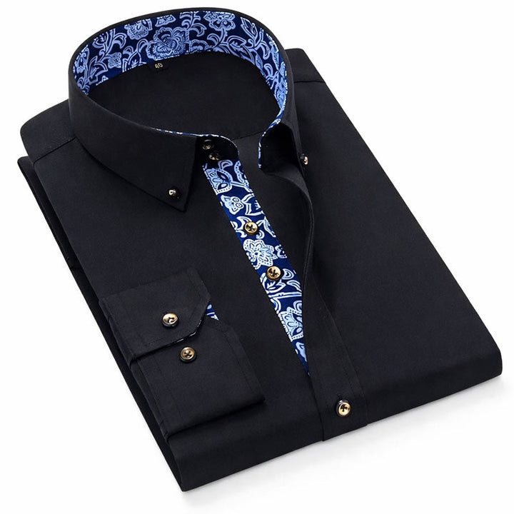 Edward Stone Dress Shirt with Patterned Inner Detail