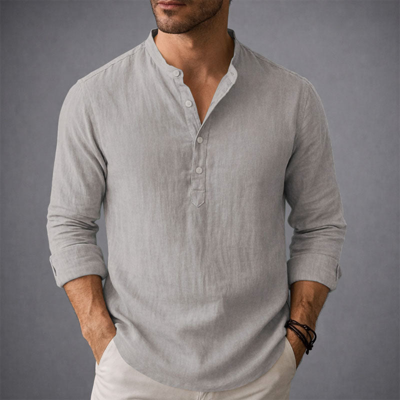 Edward Stone Henley Shirt with Stand Collar