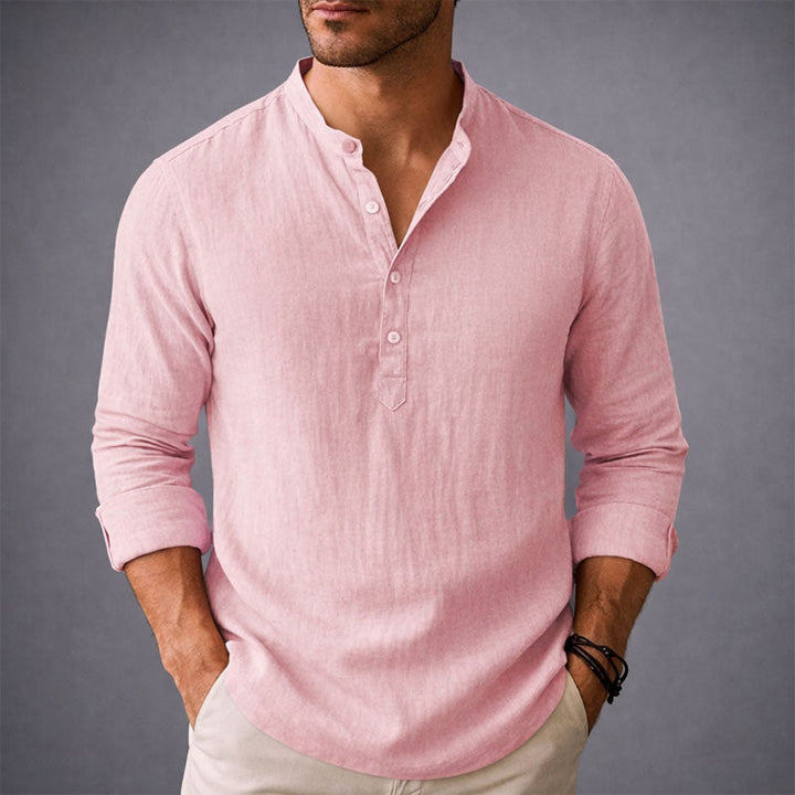 Edward Stone Henley Shirt with Stand Collar