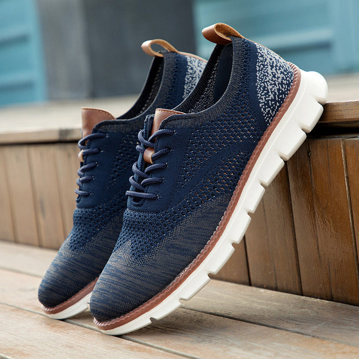 Edward Stone Knit Lace-Up Casual Sneakers